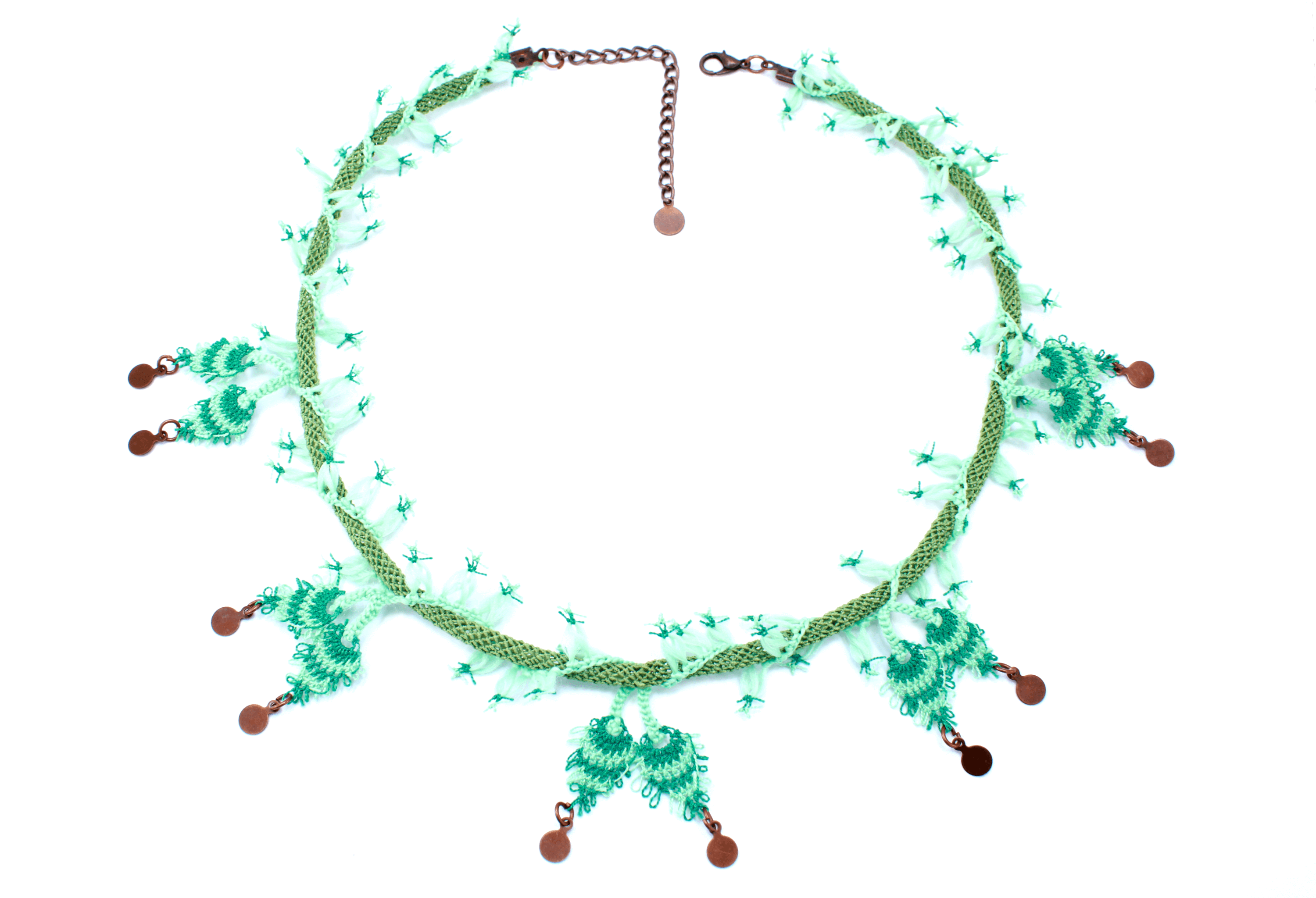 Aquamarine Pine Wreath Necklace